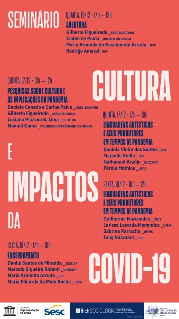 Seminário “Cultura e impactos da COVID-19 – 16/12 – 18/12