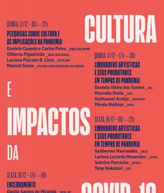 Seminário “Cultura e impactos da COVID-19 – 16/12 – 18/12