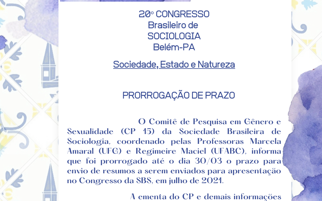 Prorrogado o prazo para envio de propostas de comunicação oral para o Congresso da SBS
