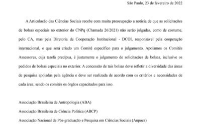 Nota sobre a questão das bolsas CNPq no exterior