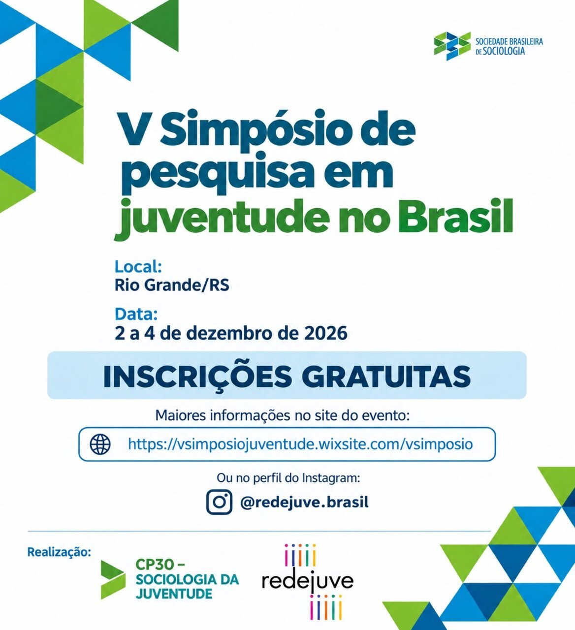 V Simpósio de Pesquisa em Juventude no Brasil acontece em dezembro com inscrições gratuitas