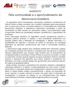 MANIFESTO: Pela continuidade e o aprofundamento da democracia brasileira